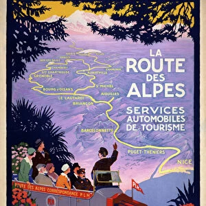 TRAVEL POSTER, c1920. French poster promoting tourism in the Alps. Lithograph by Roger Broders
