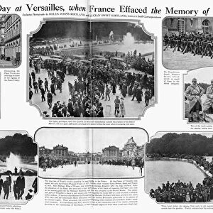 TREATY OF VERSAILLES, 1919. Two-page photographic spread from an American magazine