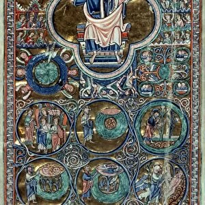 TRINITY / CREATION, C1220. Trinity with the Creation of the World, English Bible