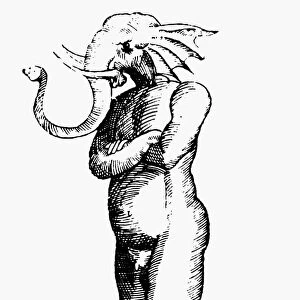 TROGLODYT MONSTER, 1516. The elephant-headed Troglodyt of Ethiopia