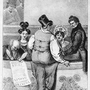 TROLLOPE: BOX AT THEATRE. Box at the Theatre (for a performance of William Shakespeares Hamlet ). Lithograph illustration, 1832, from the first American edition of Mrs. Trollopes Domestic Manners of the Americans