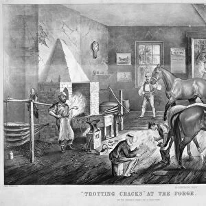 TROTTING CRACKS, 1869. Trotting Cracks at the Forge