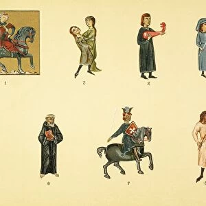 TROUBADOURS, 13th CENTURY. Illuminations of Troubadors from French manuscripts