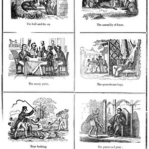 TYPE FOUNDRY DESIGNS. Various samples of printed scenes printed and sold by Thomas Richardson
