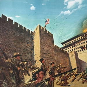 U. S. Army forces in Peking (Beijing), China, to relieve the besieged legations, 1900. Oil on canvas by H. Charles McBarron, Jr