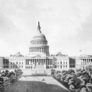 U. S. CAPITOL, 1866. East view. Lithograph, American, 1866