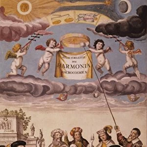 URANIA & ASTRONOMERS, 1660. Tycho Brahe, Ptolemy, St. Augustine, Nicolaus Copernicus