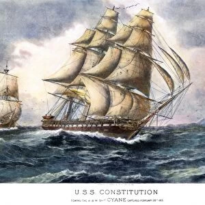 USS CONSTITUTION, 1815. The engagement between the USS Consititution and the HMS Cyane and Levant