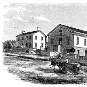 UTAH: SALT LAKE CITY, 1858. Social Hall for Mormon meetings, in Salt Lake City, Utah