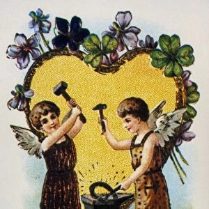 VALENTINEs DAY CARD, 1900. American St. Valentines Day greeting card, c1900
