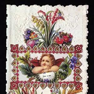 VALENTINEs DAY CARD. German St. Valentines Day greeting card, c1890