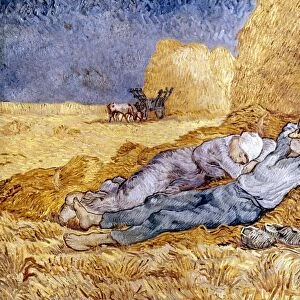 VAN GOGH: NOON NAP, 1889-90. La Meridienne, after Millet. Canvas by Vincent Van Gogh