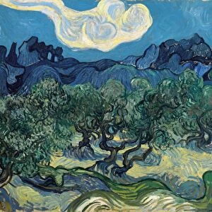 VAN GOGH: OLIVE TREES, 1889. Olive Trees with Alpilles in the Background. Oil on canvas