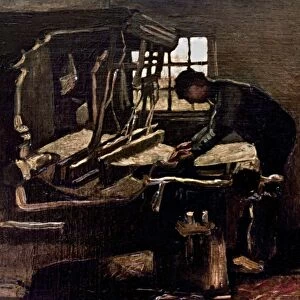 VAN GOGH: WEAVER, 1884. Weaver and loom. Canvas on wood, May 1884, by Vincent Van Gogh