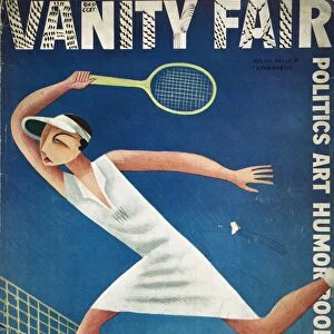 VANITY FAIR, 1932. A 1932 cover of Vanity Fair with a caricature of American tennis player, Helen Wills