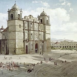 VELASCO: OAXACA CATHEDRAL. Oil on canvas, 1887, by Jose Maria Velasco
