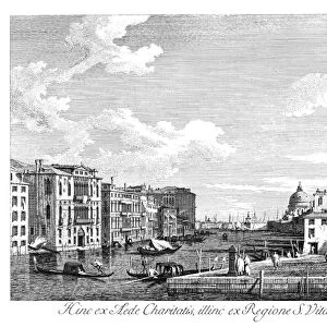 VENICE: GRAND CANAL, 1735. The Grand Canal in Venice, Italy looking east from Santa