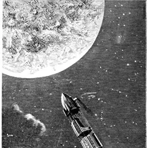VERNE: FROM EARTH TO MOON. Engraving from a 19th-century edition of Jules Vernes From the Earth to the Moon