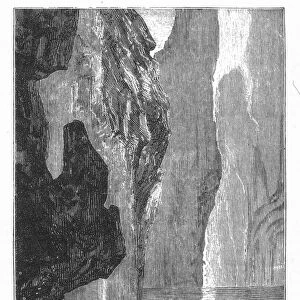 VERNE: JOURNEY. Wood engraving after a drawing by Edouard Riou from a 19th century edition of A Journey to the Center of the Earth, by Jules Verne