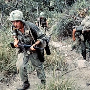 VIETNAM WAR, 1966. Members of a long range reconnaissance patrol team from the