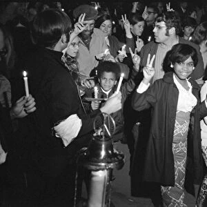 VIETNAM WAR PROTEST, 1969. Protesters at a candlelight march led by Coretta Scott King