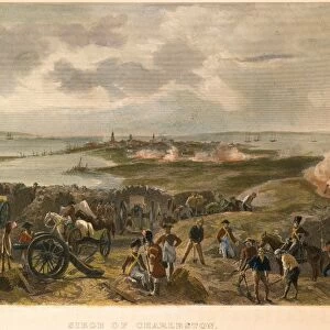View from the British lines during the siege of Charleston, South Carolina, in 1780: colored engraving, 19th century