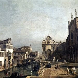 VIEW IN VENICE. Canaletto. Canvas, c1740