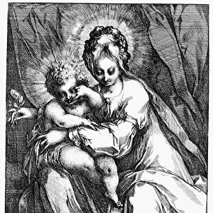 VIRGIN & CHILD. Etching by Jacques Bellange