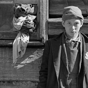 VIRGINIA: BOY, 1935. Portrait of one of Dicee Corbins children, at Shenandoah National Park