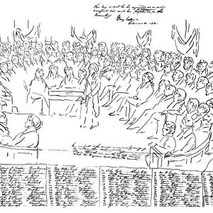 VIRGINIA: CONVENTION, 1829. James Madison addressing the Virginia Constitutional