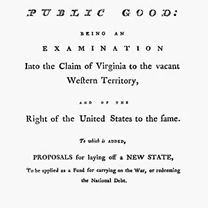 VIRGINIA: LAND CLAIM, 1780. Public Good