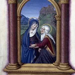 THE VISITATION. Illumination from a French Book of Hours, c1510