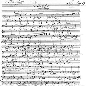 WAGNER: TRISTAN & ISOLDE. Page one of the orchestral sketch for Act III of Tristan & Isolde