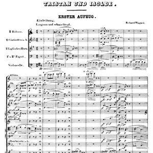 WAGNER: TRISTAN & ISOLDE. Page one of the printed score for Richard Wagners Tristan and Isolde