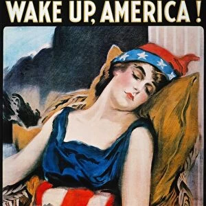 WAKE UP AMERICA POSTER. World War I poster, by James Montgomery Flagg, 1917