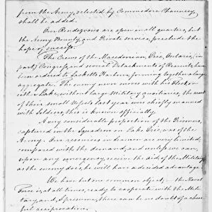 WAR OF 1812: LAKE ONTARIO. Last page of a statement from the Navy Department