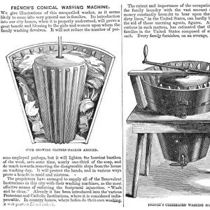 WASHING MACHINE, 1860. Frenchs Conical Washing Machine