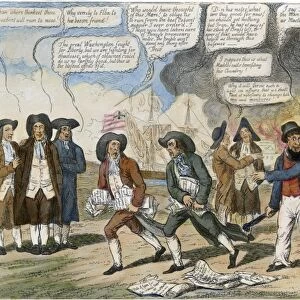 WASHINGTON BURNING, 1814. The Fall of Washington, or Maddy in Full Flight