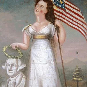 WASHINGTON & LIBERTY, c1810. Oil painting by an anonymous artist, c1810