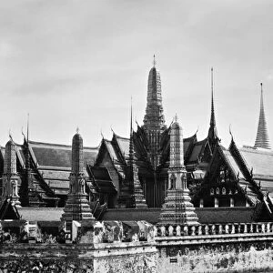 The Wat Phra Keo royal temple, also known as the Temple of the Emerald Buddha, in Bangkok, Thailand