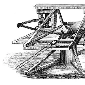 WEAPONS: BALLISTA. Wood engraving, American, 1855