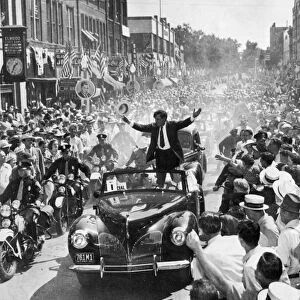 WENDELL L. WILLKIE (1892-1940). Campaigning for the presidency in his native town of Elwood, Indiana, 1940
