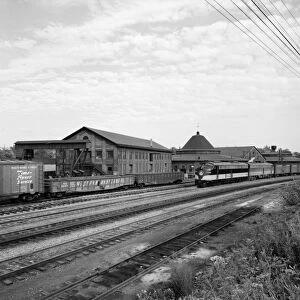 WEST VIRGINIA: RAILROAD. The roundhouse in Martinsburg, West Virginia. Photograph, 1970