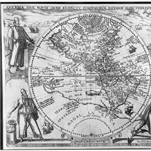 WESTERN HEMISPHERE, 1596. Theodore de Brys map of the western hemisphere, 1596