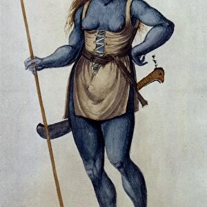 WHITE: BRITISH WOMAN. Watercolor, c1585, by John White