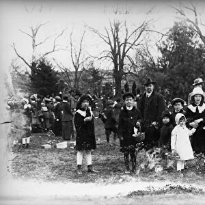 WHITE HOUSE: EASTER, 1915. A family at the annual Easter Egg Roll at the White