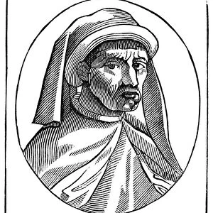 WILLIAM CAXTON (c1421-1491). First English printer. Woodcut
