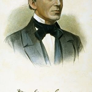 WILLIAM LLOYD GARRISON (1805-1879). American abolitionist. Engraving, 19th century