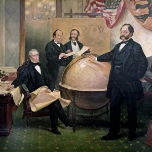 WILLIAM SEWARD (1801-1872). American statesman. The signing of the Alaska Purchase Agreement