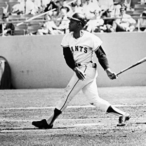 WILLIE MAYS (1931- ). American professional baseball player. Mays at bat while playing with the San Francisco Giants, 1969